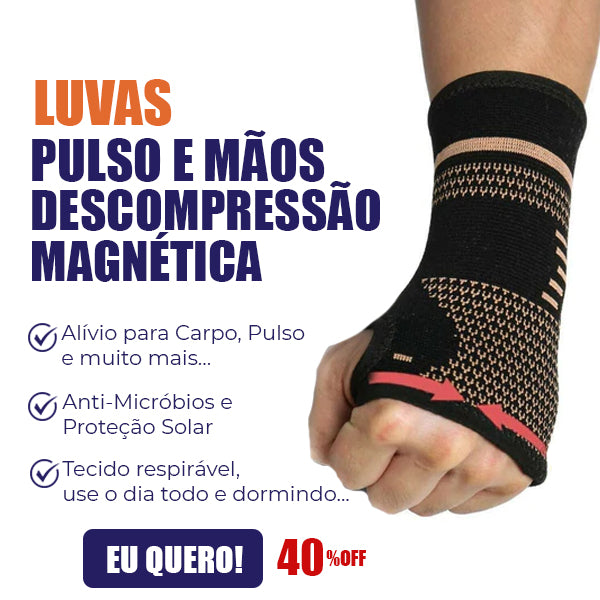 Luva KOPRESS com Velcro - Artrite, Túnel do Carpo e afins